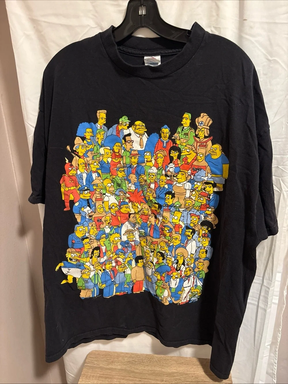 Vintage The Simpsons 2007 Matt Groening Cast Black T-Shirt - Size 2XL